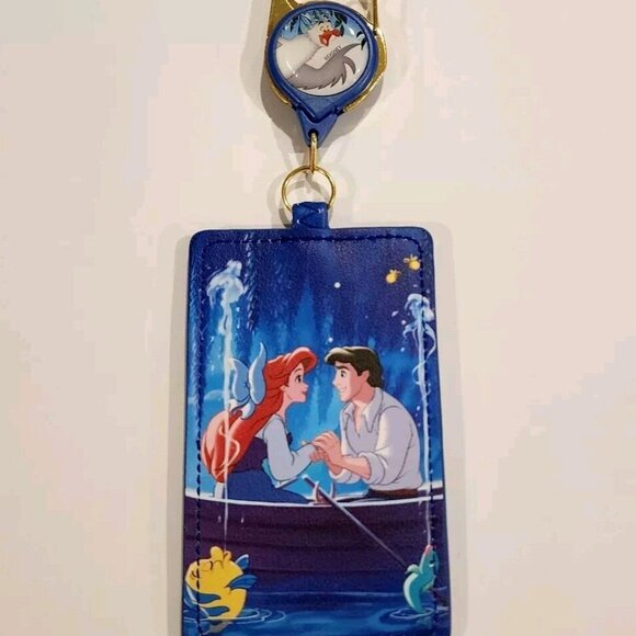 Loungefly Disney Ariel Eric Boat Little Mermaid Kiss the Girl Lanyard ID Holder - Picture 1 of 10